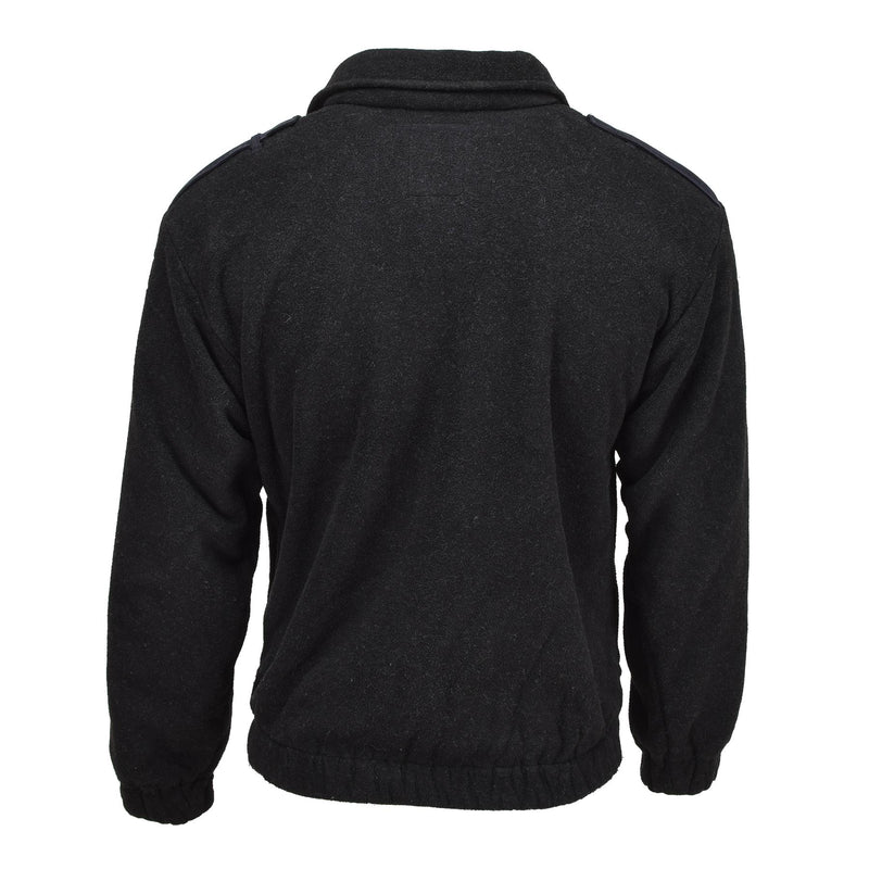Original niederländische Militärpolizei Fleecejacke, warmer Pullover, Winterpullover, schwarz