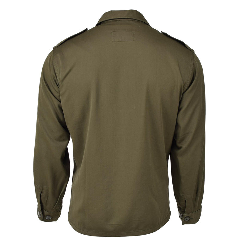 Original österreichisches Militär-Hemdkleid in Olivgrün mit langen Ärmeln, lässig, leicht, NEU