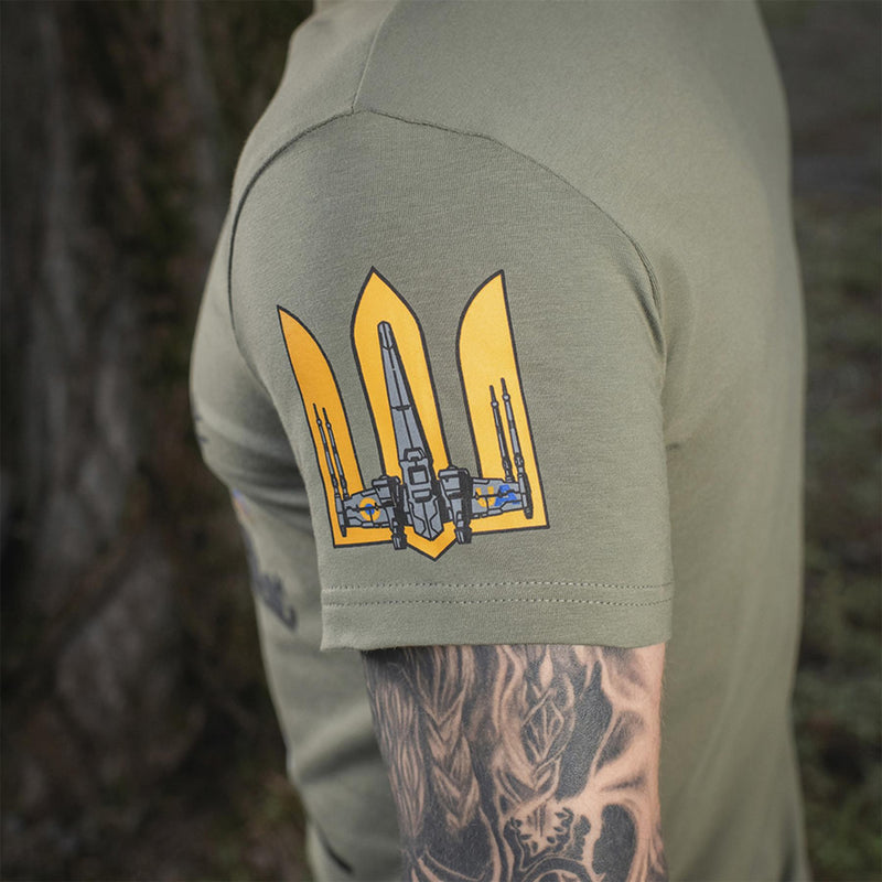 M-TAC Militärstil klassisches T-Shirt Kurzarm Unterwäsche ukrainische Flagge Oliv