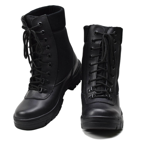Original französische Militärstiefel aus schwarzem Leder, atmungsaktiv, leicht, Armee-Neu