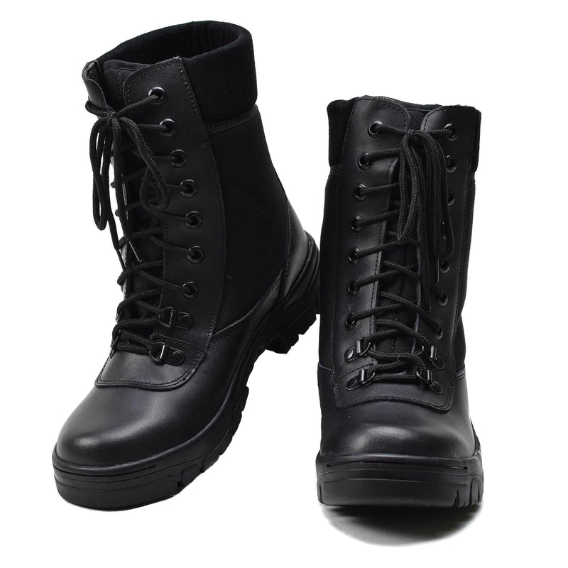 Original französische Militärstiefel aus schwarzem Leder, atmungsaktiv, leicht, Armee-Neu