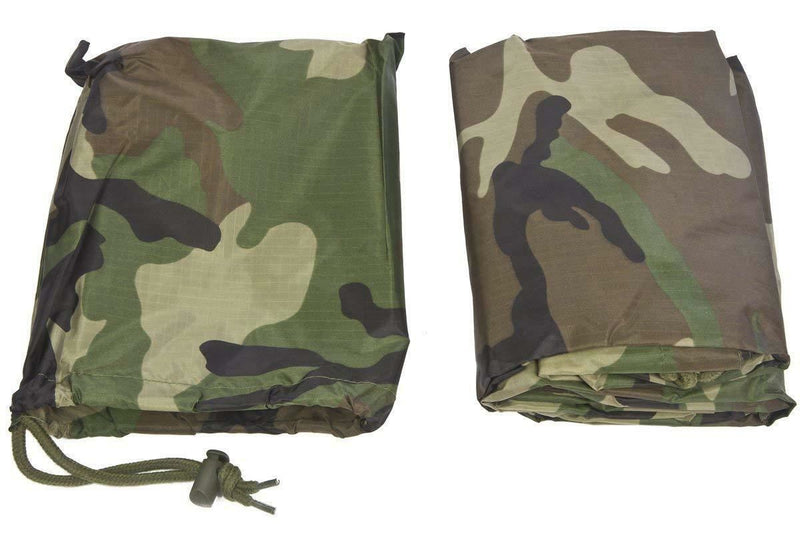MIL-TEC Brand Poncho im Armee-Stil wasserdichter Regen-RipStop-Umhang Militär Woodland
