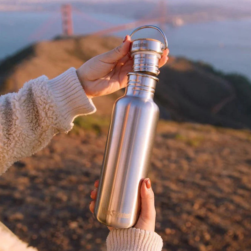Klean Kanteen Optimus Edelstahl-Wasserflasche 800 ml Trinkflasche für Wanderungen