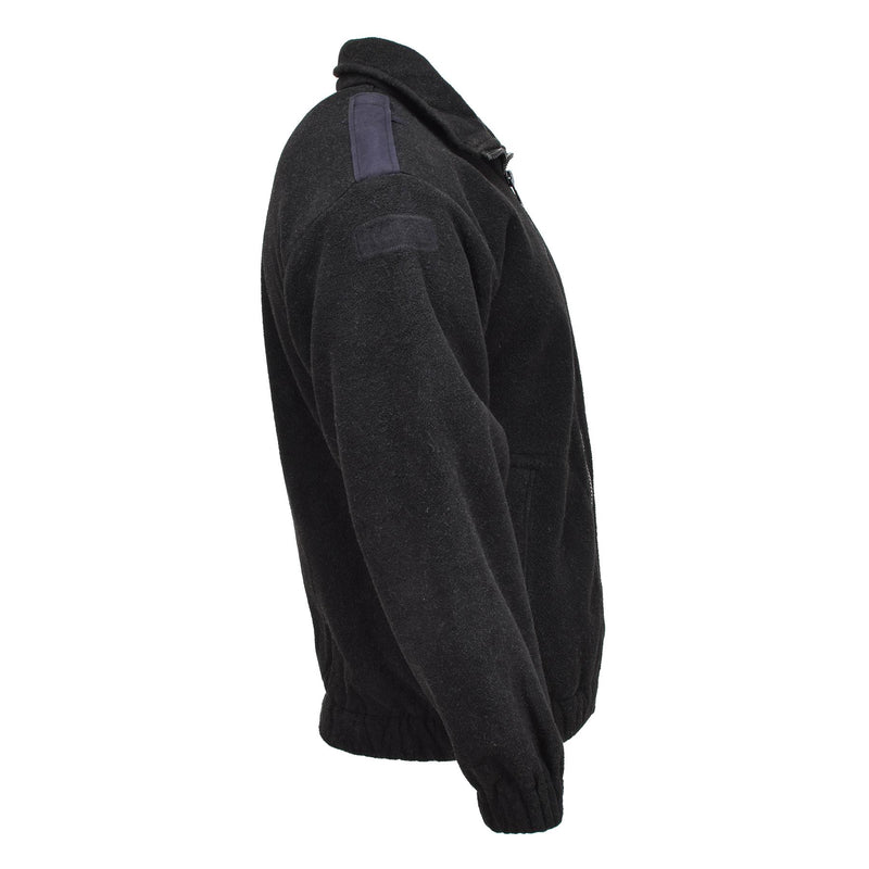 Original niederländische Militärpolizei Fleecejacke, warmer Pullover, Winterpullover, schwarz