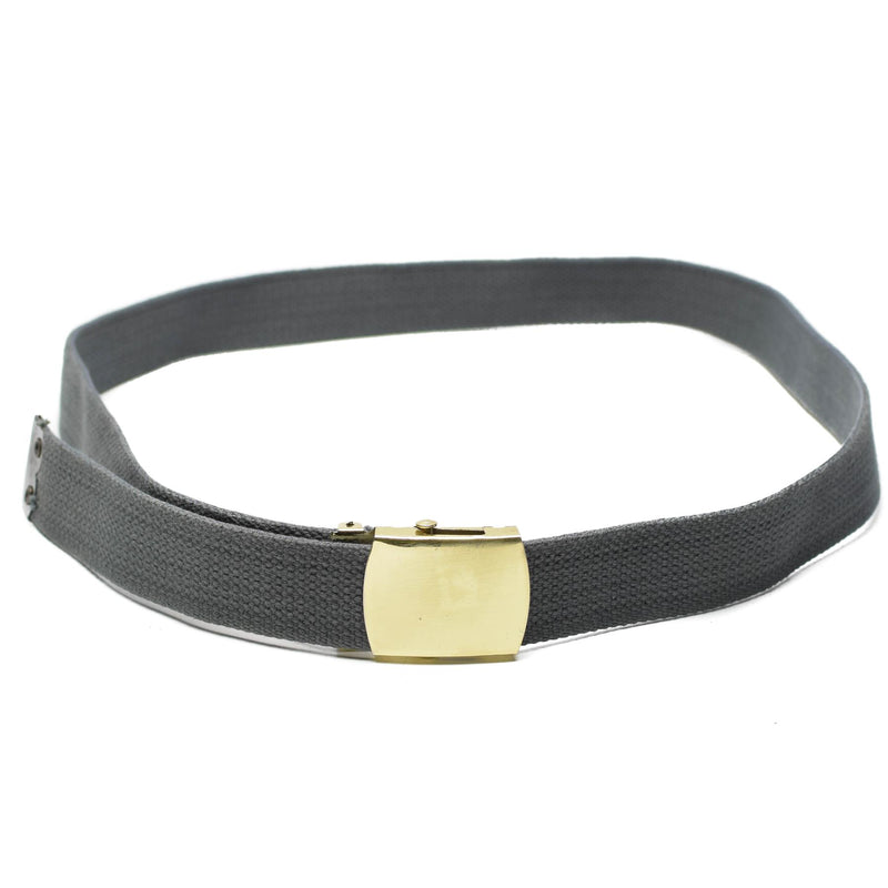 Lässiger, grauer Canvas-Gürtel im Army-Militärstil mit goldener Schnalle, Unisex, Militärüberschuss