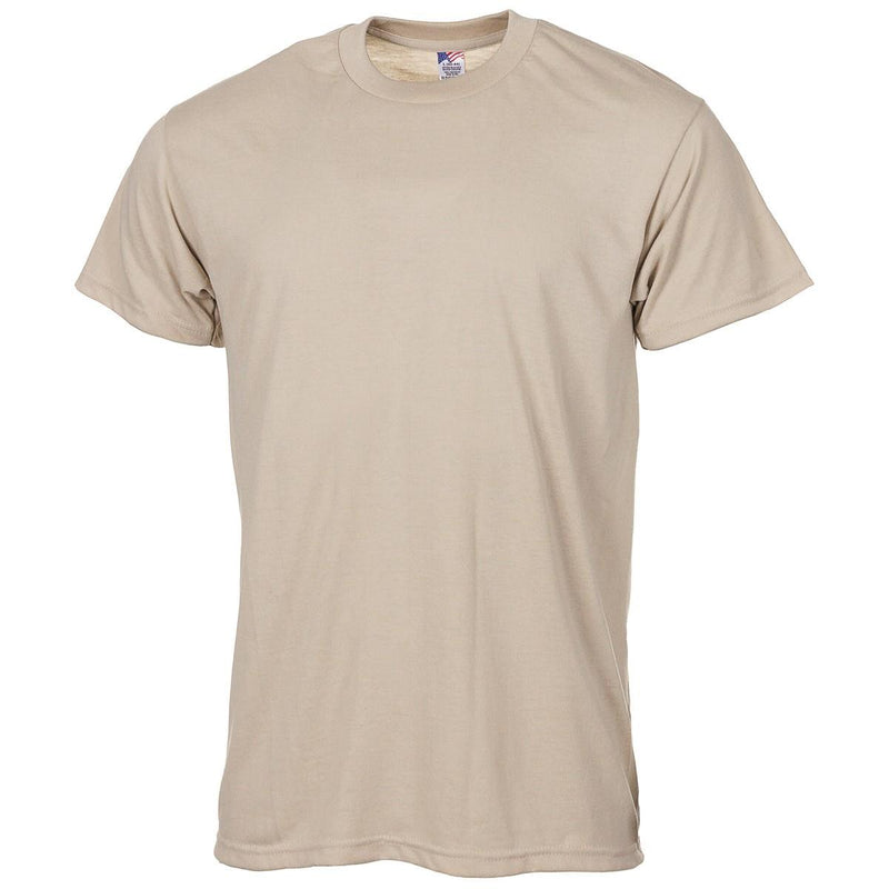 Original US Militär T-Shirt 1 Lagen Truppen Uniform Unterhemd sandfarben