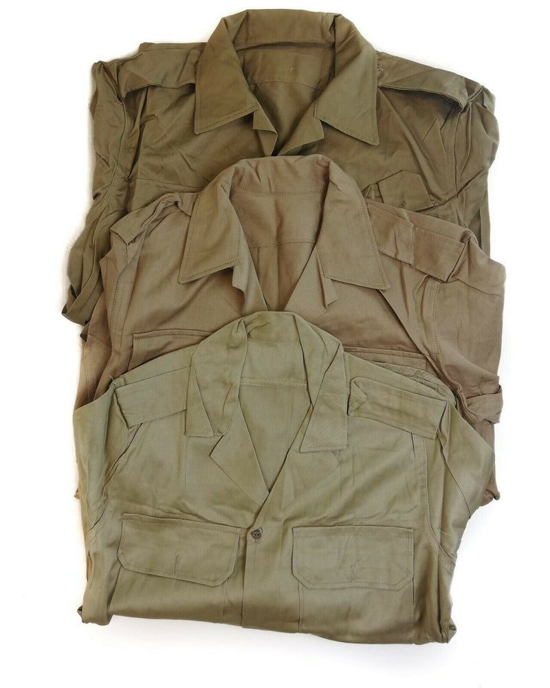 Echtes griechisches Armeehemd, Fatigue, Restposten, Chino, Khaki, Militärjacke, NEU