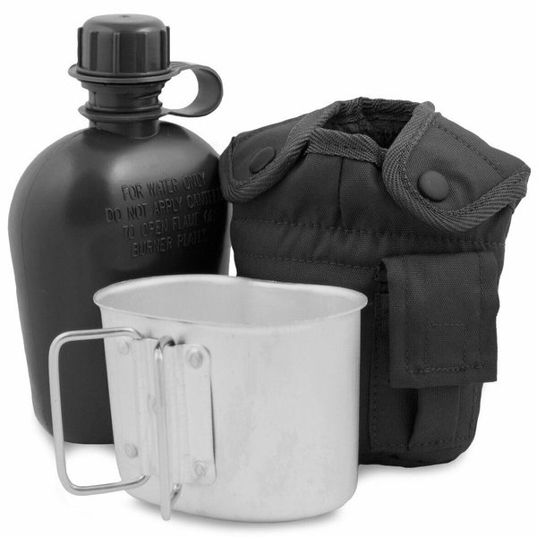 Feldflasche M1 im US Army-Stil mit Deckel und Alice-Clips US-Militär