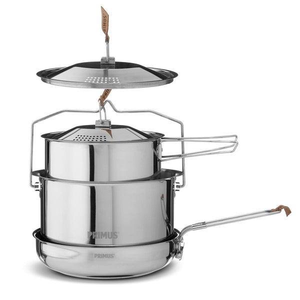 Primus CampFire Kochset Edelstahl All-in-One Wander-Camping-Kochgeschirr