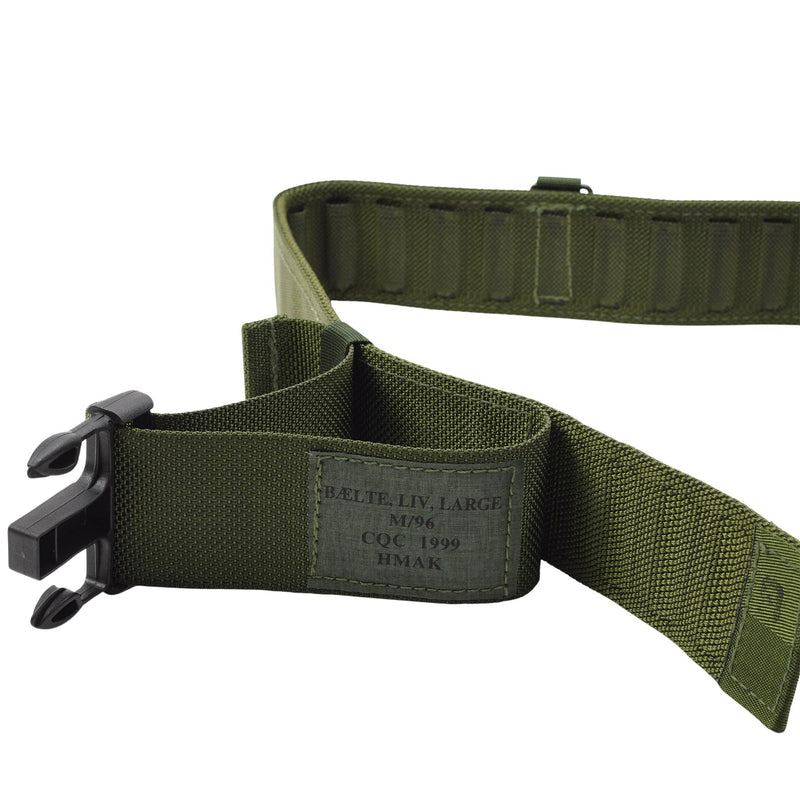 Original dänischer Armee taktischer Gürtel oliv verstellbar Feld Webbing Kampf NEU