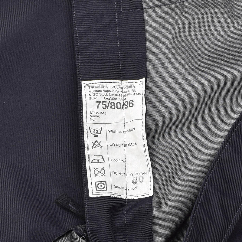 Original britische Polizei-Regenhose, wasserdicht, für draußen, Hose für nasses Wetter, blau
