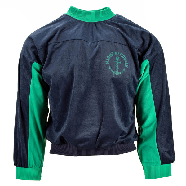 Echter französischer Armeepullover, Marinegrün, Trainingsanzug, Rollkragen, Sportpullover, NEU
