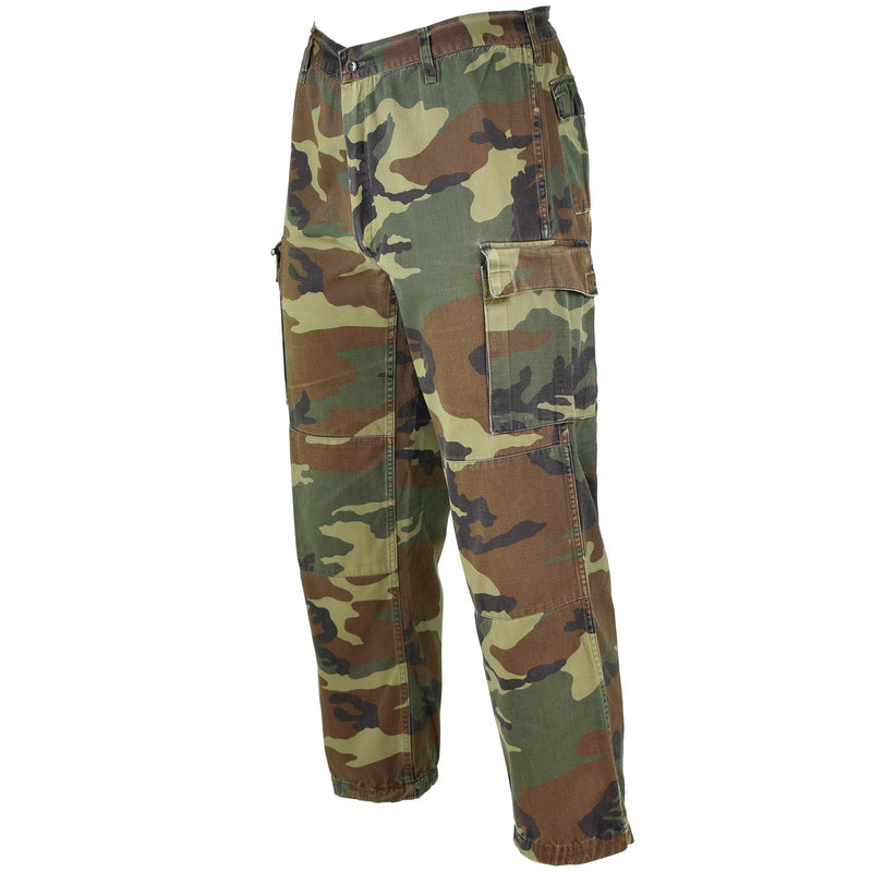 Echte italienische Armeehose, NATO-Kampfhose aus Baumwolle, Woodland Camouflage