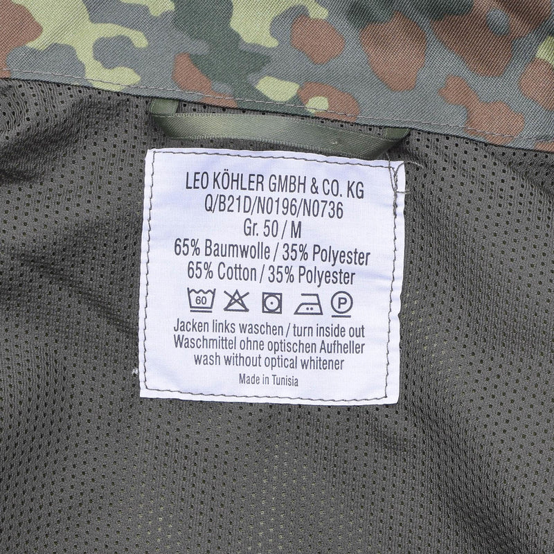 Leo Kohler Militärische Kampftaktikjacke, leichte Feldjacke in Flecktarn-Camouflage