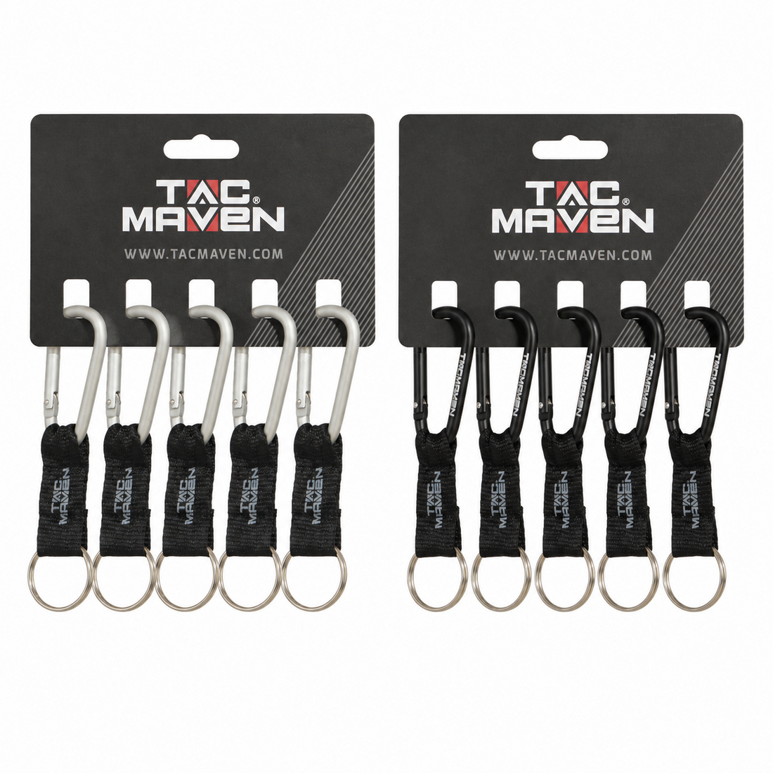 TAC MAVEN 6 mm Aluminium-Karabiner, 5 Stück, Outdoor-Schlüsselclips, Campingausrüstung