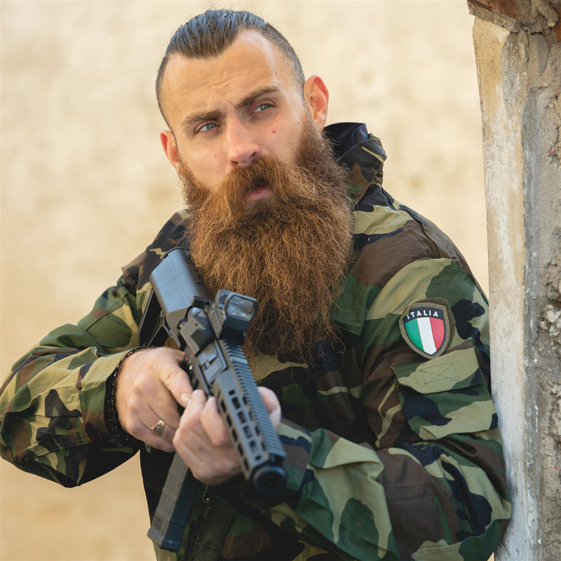 Original italienische Militär-Kampfjacke, leichte Woodland-Camouflage, Armee-Überschuss, NEU