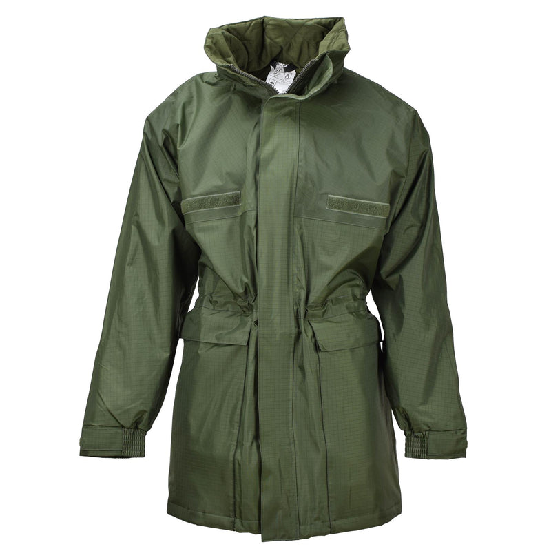 Original belgische Militär Regen lange Jacke mit Futter oliv wasserdicht Feld NEU