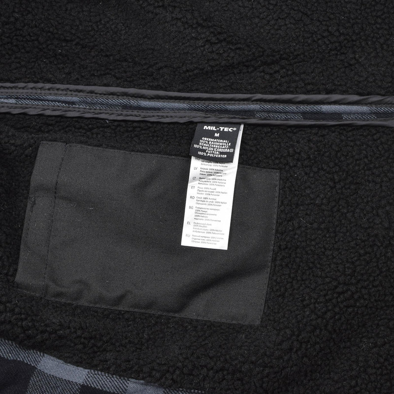 MIL-TEC Bundeswehr Holzfällerjacke kariert warm schwarz grau NEU