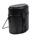 Original Swiss Army Mess Kit, 3-teiliges Aluminium-Camping-Kochset, Schwarz