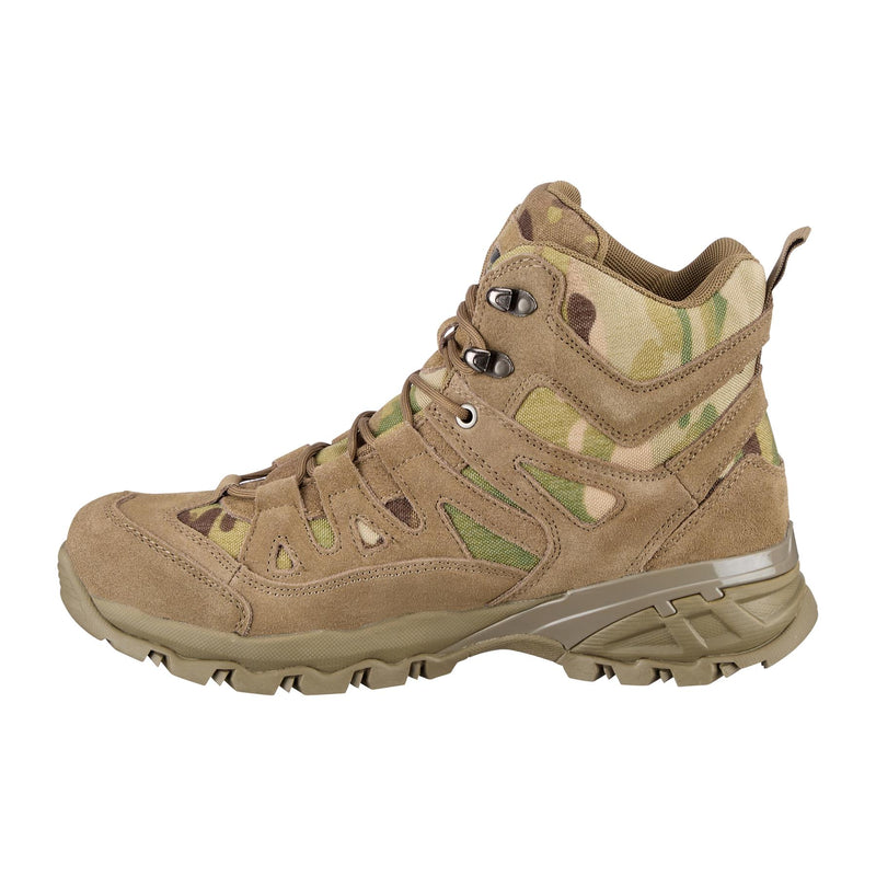 Teesar SQUAD MULTICAM Stiefel mit seitlichem Reißverschluss für Camping, Wandern, Trekking, Kampfschuhe