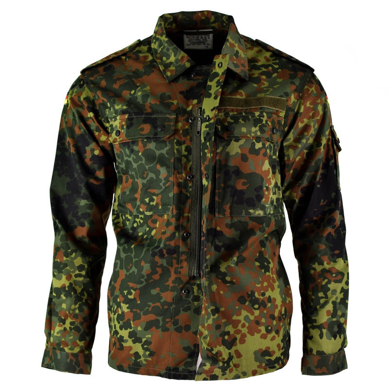 Original DEUTSCHE ARMEE HEMD MIT REISSVERSCHLUSS flecktarn camo taktischer Kampf BW Armee Ausgabe