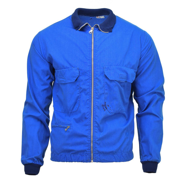 Original schwedische Militär Sportjacke Retro Vintage Trainingsanzug Sportbekleidung blau