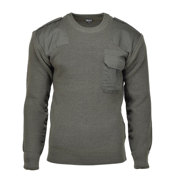 MFH Marke Militärstil Kommando Pullover Stock Stitch Strickpullover oliv NEU