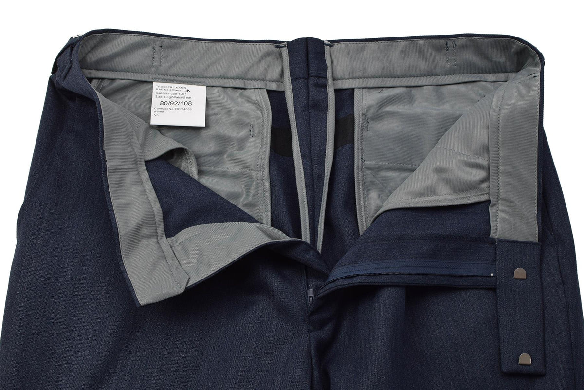 Original britische Militär-Anzugshose Nr. 1, formell, ohne Taschen, Blau