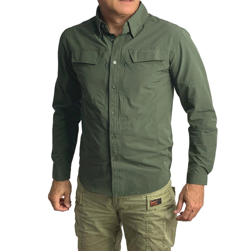TEXAR Langarm Militärhemd Slim Fit Strapazierfähiges Kleidungsstück Klassische Armeehemden