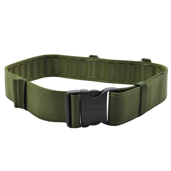Original dänischer Armee taktischer Gürtel oliv verstellbar Feld Webbing Kampf NEU