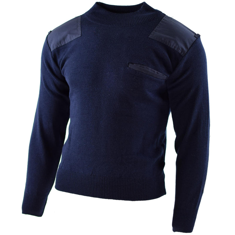 Original niederländische Armee Pullover blau Pullover Militär Pullover Rundhals Offizier