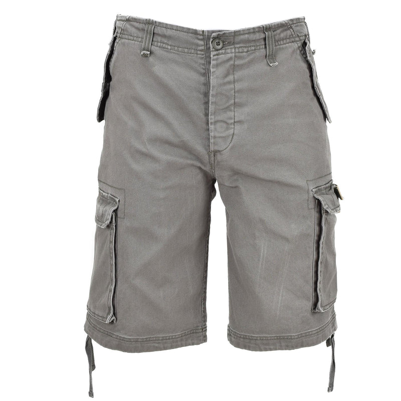 Olivgrüne, vorgewaschene Moleskin-Cargo-Shorts der Marke Mil-Tec im Militärstil für Fallschirmjäger