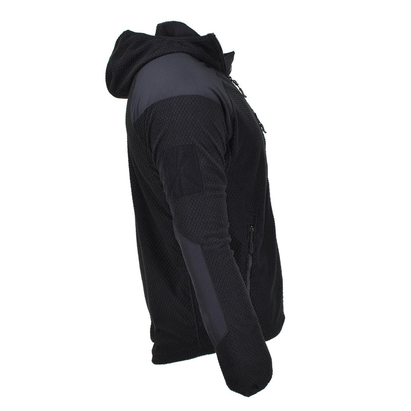 Blochl Brand Militär-Stil Thermojacke Fleece mit Kapuze verstärkt schwarz NEU