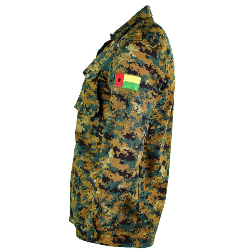 Echte Armeejacke aus Guinea-Bissau, RipStop, digitaler Savana-Tarnung, Militärausgabe, NEU