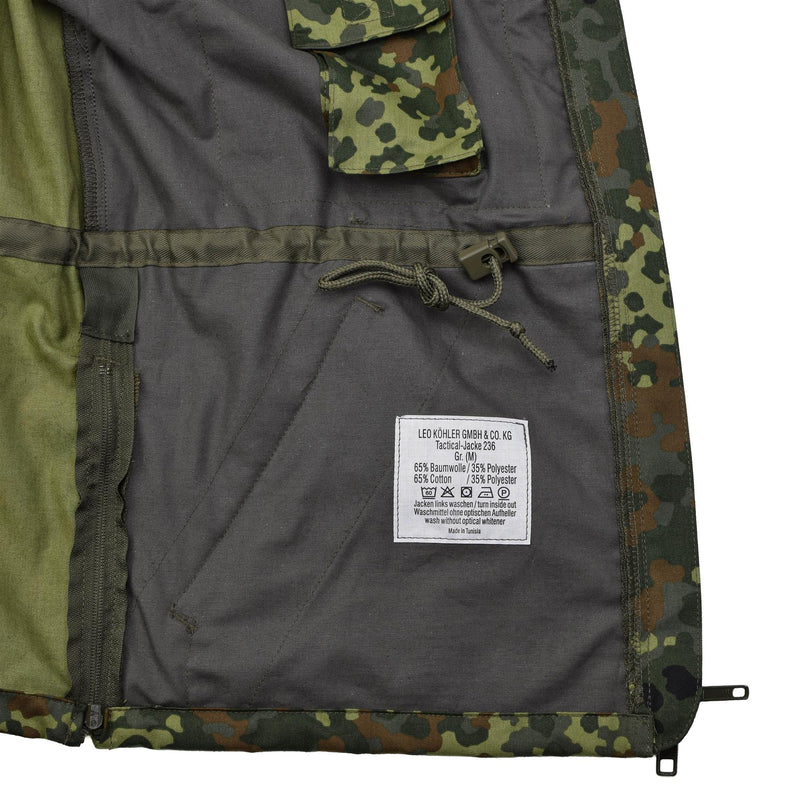 Leo Kohler Army Tactical Flectarn Camo Jacke mit Reißverschluss Feldkampf verstellbar