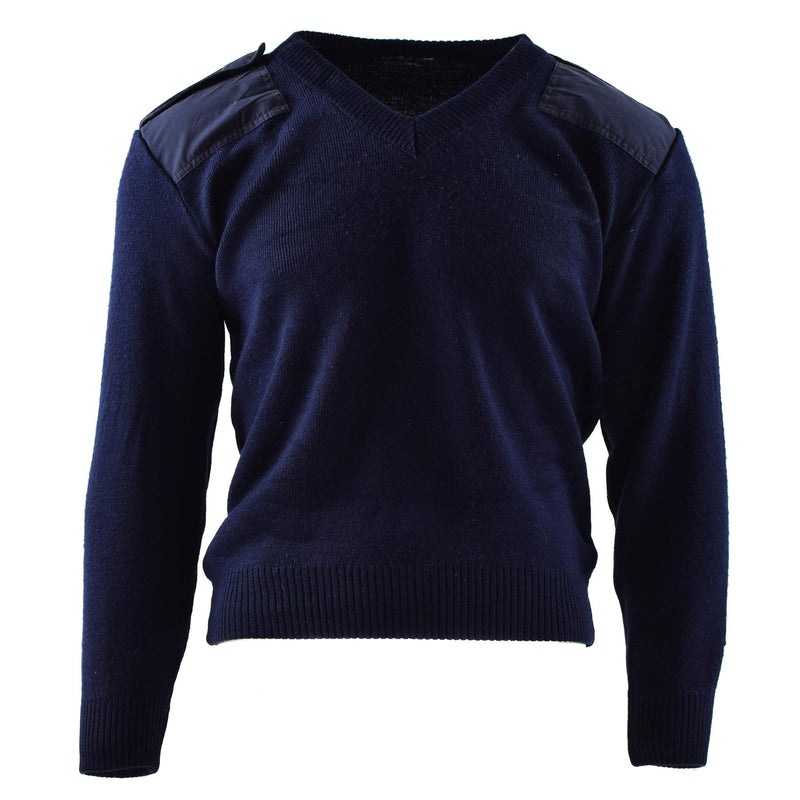 Echter Pullover der niederländischen Armee, blauer Pullover, Militärpullover, Rundhalsausschnitt, Offizier