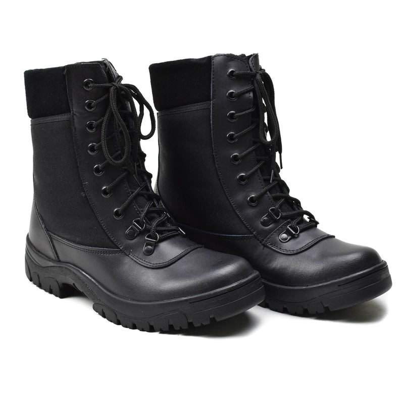 Original französische Militärstiefel aus schwarzem Leder, atmungsaktiv, leicht, Armee-Neu