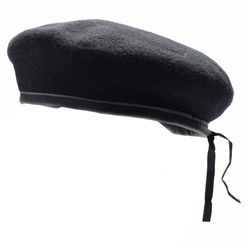 Echte deutsche Armee schwarze Baskenmütze Militärische Kommandomütze Wollqualität Neu