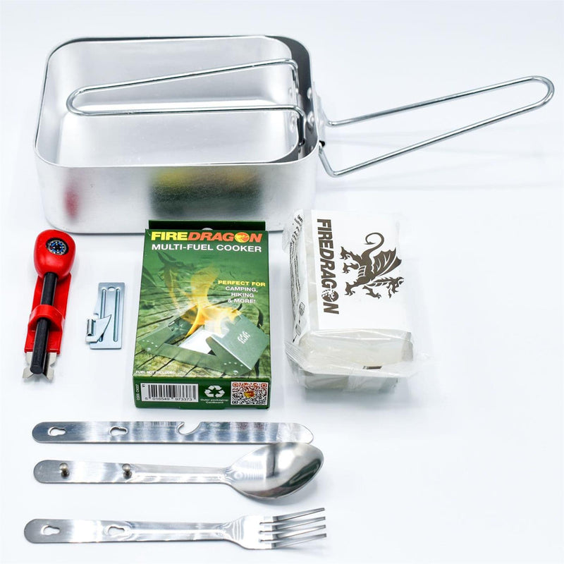 BCB Outdoor Kochset Wandern Kochgeschirr Besteckset Dosenöffner Feueranzünder