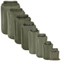 Original schottische Militär-Trockentaschen, 1 l–40 l, Rollverschluss, Schnellverschluss, Olivgrün