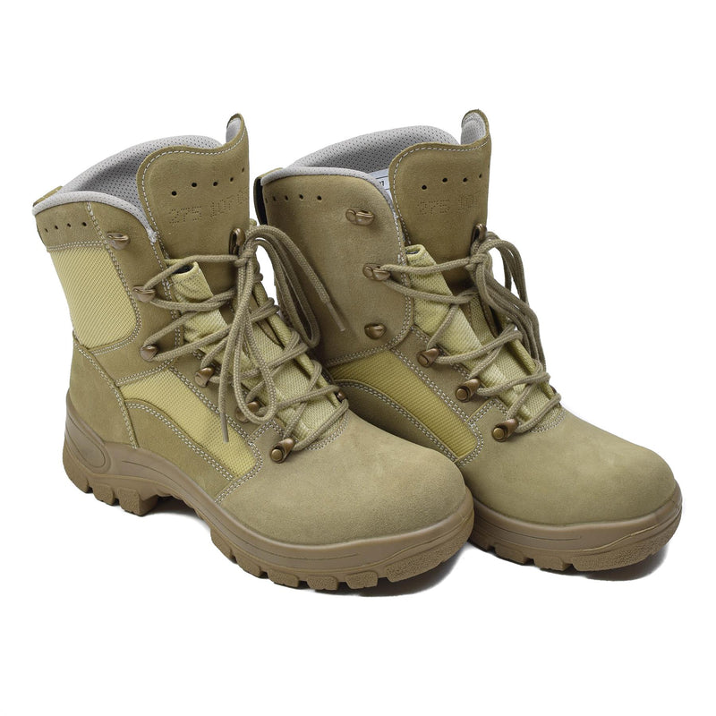 Original deutsche Militärstiefel, wasserdicht, khakifarbene Gummisohle, runde Sohle, NEU