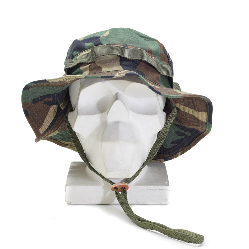 Leichte Boonie-Mütze im Militärstil der Marke Mil-Tec im Woodland-Stil aus Ripstop-Armeewolle