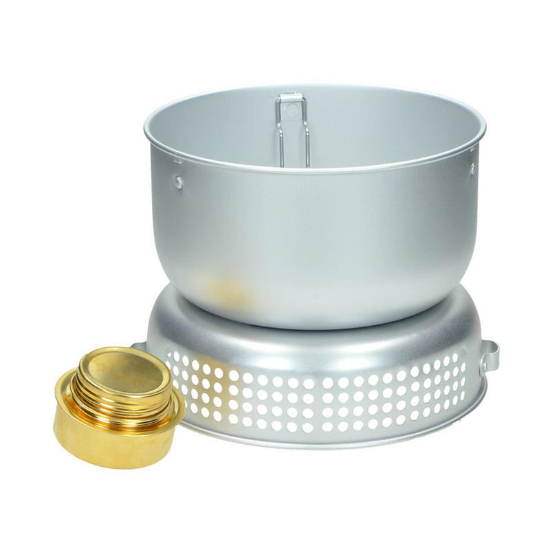 MIL-TEC Campingkocher-Set Outdoor Kochgeschirr Set Spiritusbrenner Aluminium Topf Pfanne