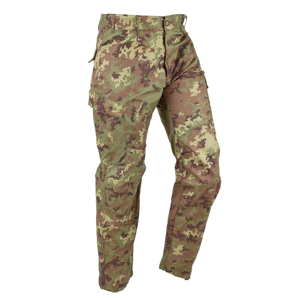 Echte italienische Militär-Kampfhose für Feldtruppen, Ripstop-BDU-Vegetato-Hose
