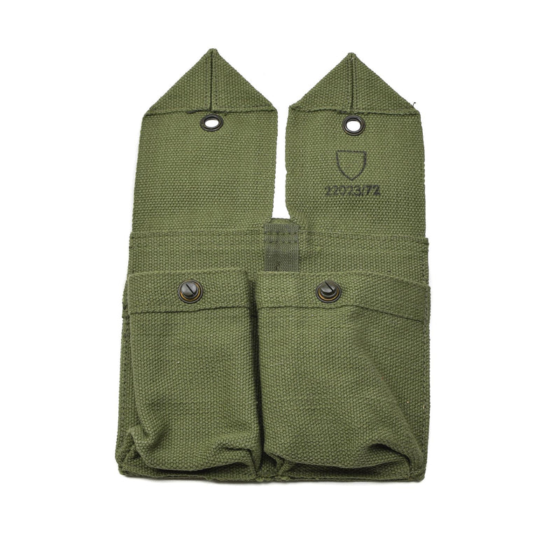 Original norwegische Armee Magazintasche Vintage Doppel Munition Tasche grün Canvas NEU