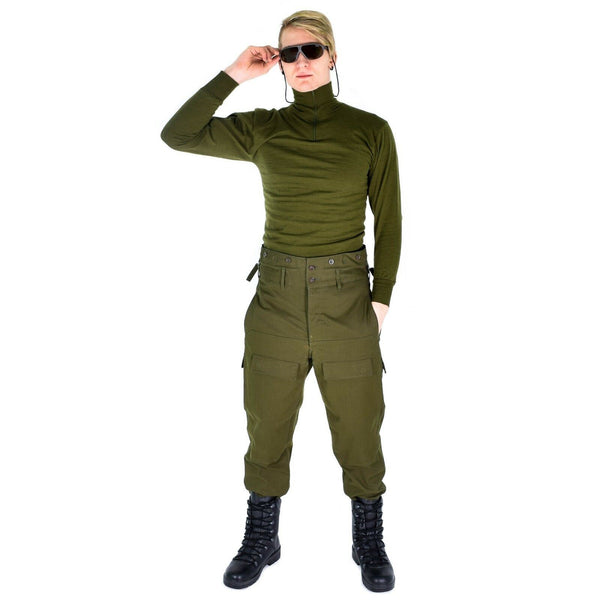 Original italienische Armee Trikot Hemd Reißverschluss Unterhemd F1 Thermo Grün OD NEU
