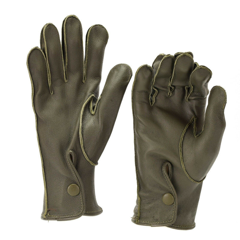 Echte deutsche Polizei-Handschuhe aus echtem Leder, OD, Patrouille, Olivgrün, OD, NEU, Original
