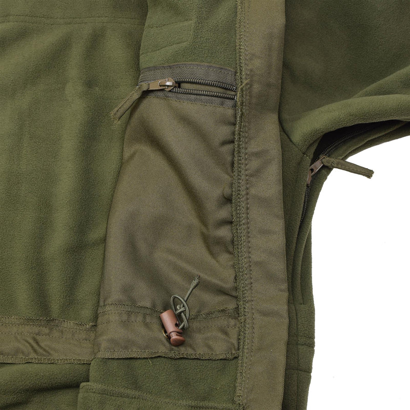 Blochl Brand Fleecejacke im österreichischen Militärstil, hoher Kragen, durchgehender Reißverschluss, atmungsaktiv