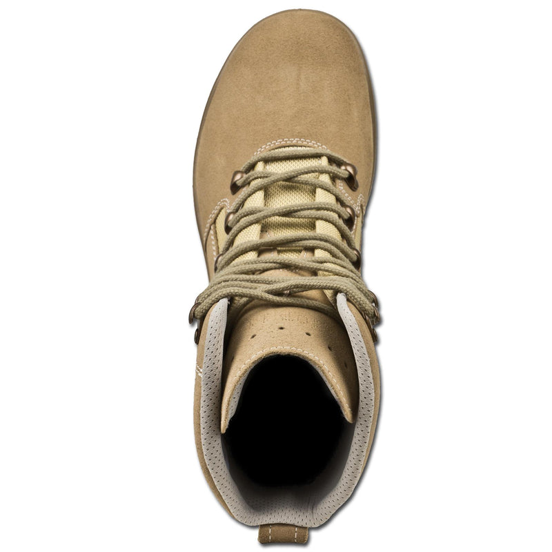 Original deutsche Militärstiefel, wasserdicht, khakifarbene Gummisohle, runde Sohle, NEU