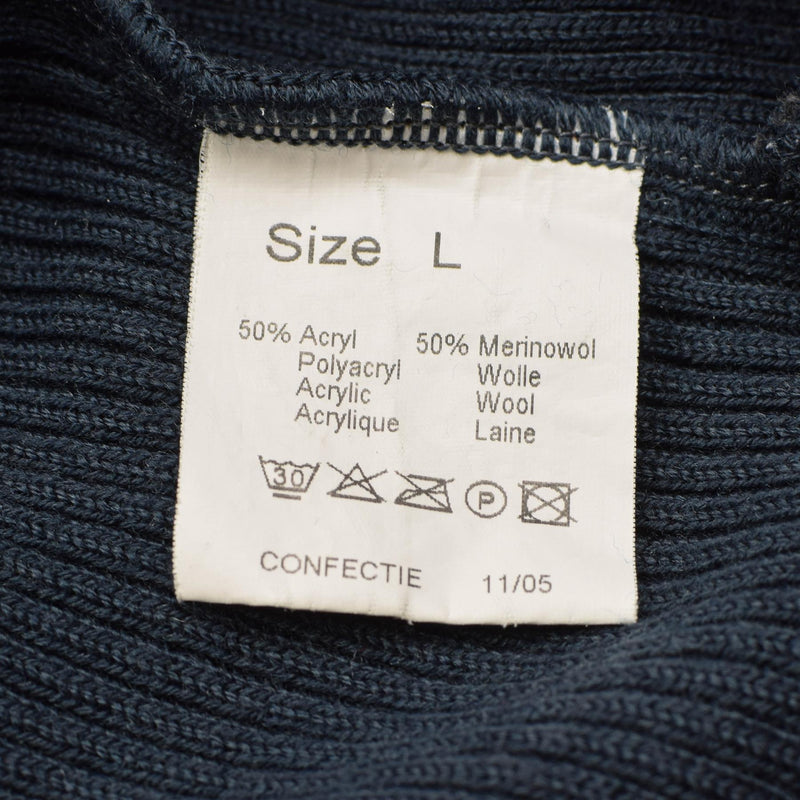 Originaler, warmer Troyer-Pullover aus niederländischen Militärbeständen, blauer Pullover mit Viertelreißverschluss